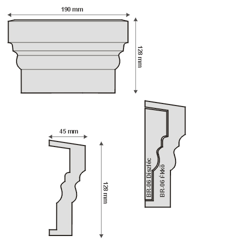 BR-06 Ékkő, pattintós középkonzol - natúr