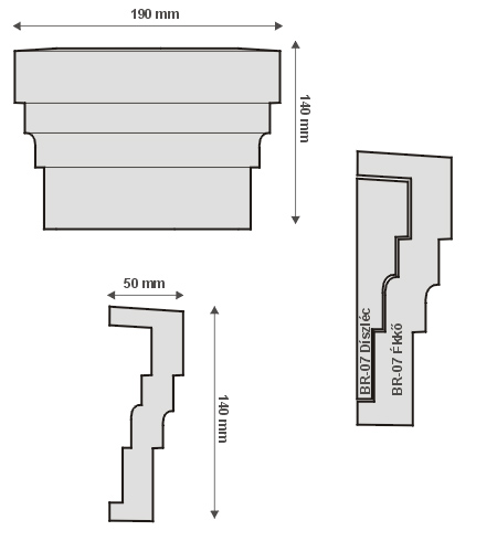 BR-07 Ékkő, pattintós középkonzol - natúr
