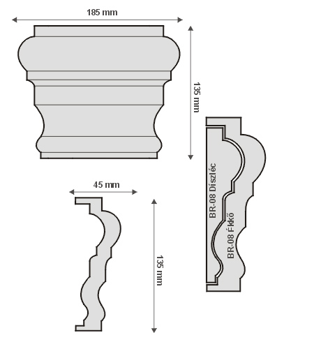 BR-08 Ékkő, pattintós középkonzol - natúr