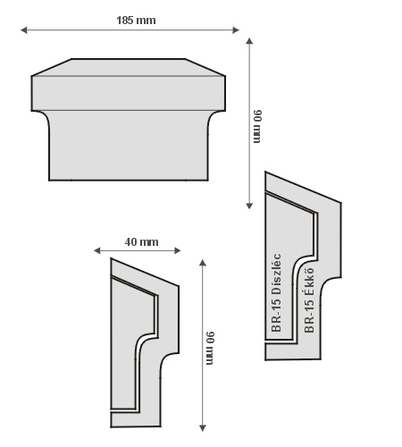 BR-15 Ékkő, pattintós középkonzol - natúr