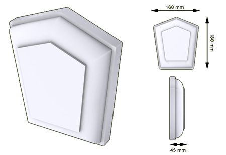 Ékkő-01 - kültéri stukkó ablakdíszítéshez, polisztirolból
