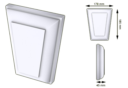 Ékkő-02 - kültéri stukkó ablakdíszítéshez, polisztirolból