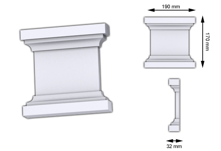 Konzol-03 - kültéri stukkó az ablakok díszítéséhez, fali oszloplécek lezárására