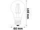 E27 LED Filament (6.6W/330°) 161 lm/W, meleg fehér