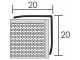 Rozsdamentes acél sarokprofil, élvédő (20x20 mm) inox - 250 cm