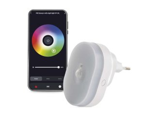 GoSmart éjszakai irányfény LED lámpa (0.7 W - ovális) PIR mozgásérzékelővel és fényérzékelővel, Wi-Fi, multicolor