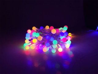 Mini gömb kültéri LED karácsonyi fényfüzér, (10m/100 LED) multicolor, 8 világítási mód