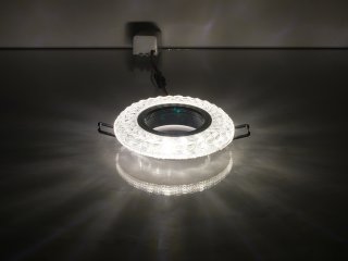 SideLight  Crystal-2 üveg spot lámpatest, kör, természetes fehér LED oldalvilágítás