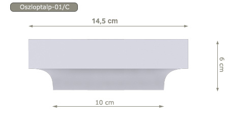 Oszloptalp-01/C - kültéri stukkó az ablakok díszítéséhez, fali oszloplécek lezárására