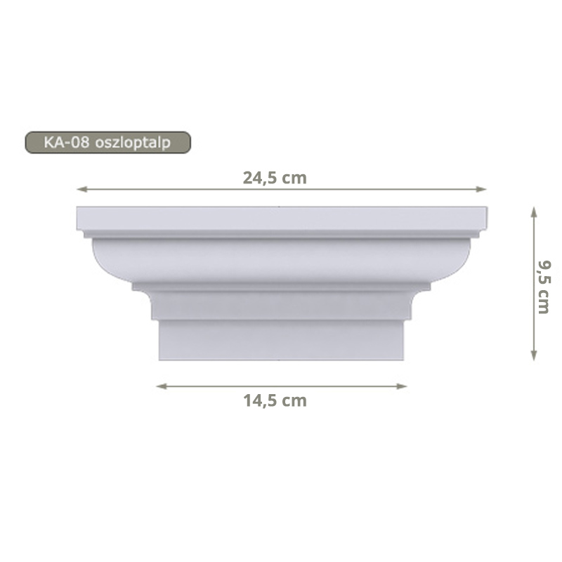 Oszloptalp - KA-08 - kültéri stukkó az ablakok díszítéséhez, fali oszloplécek lezárására