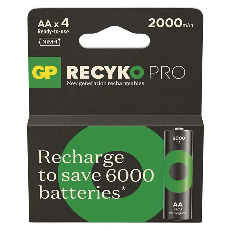 GP ReCyko Pro HR6 - tölthető AA ceruza elem, 2000 mAh (4 db)