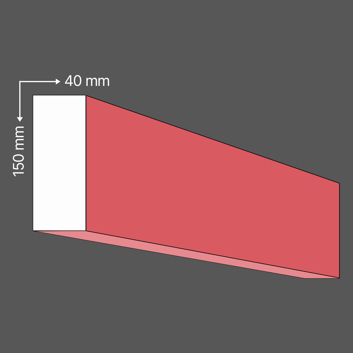 KA-116/E Sima léc 4 cm x 15 cm - felületkezelt