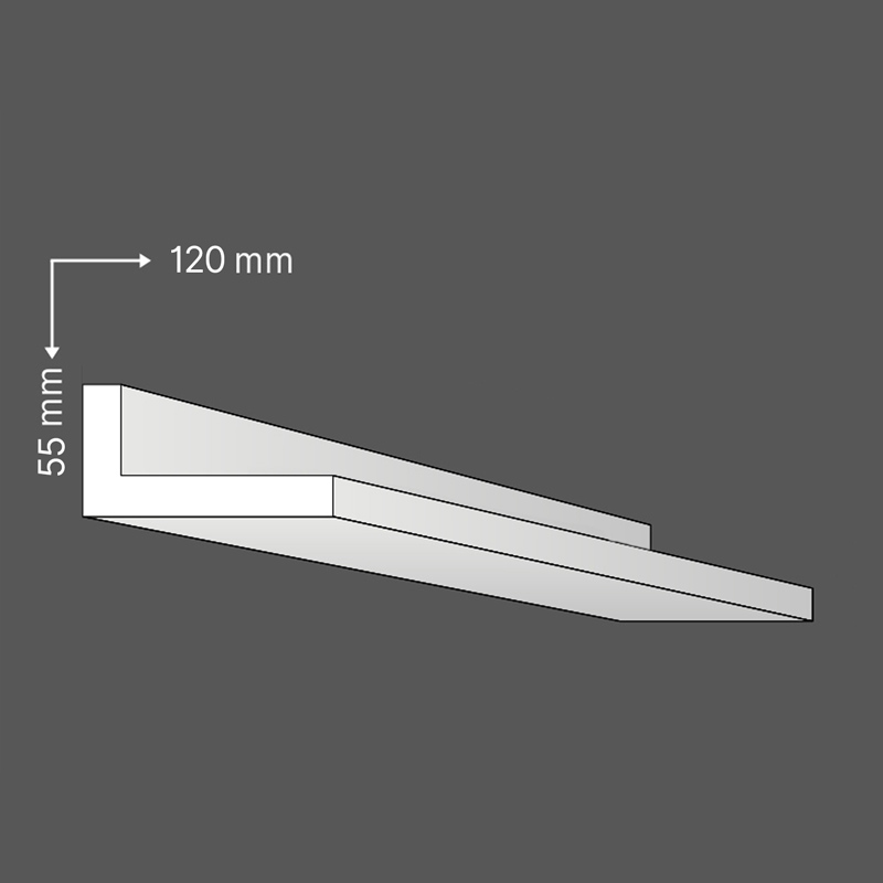 KCS-115/E Fűtéscső takaró díszléc (55x120 mm)