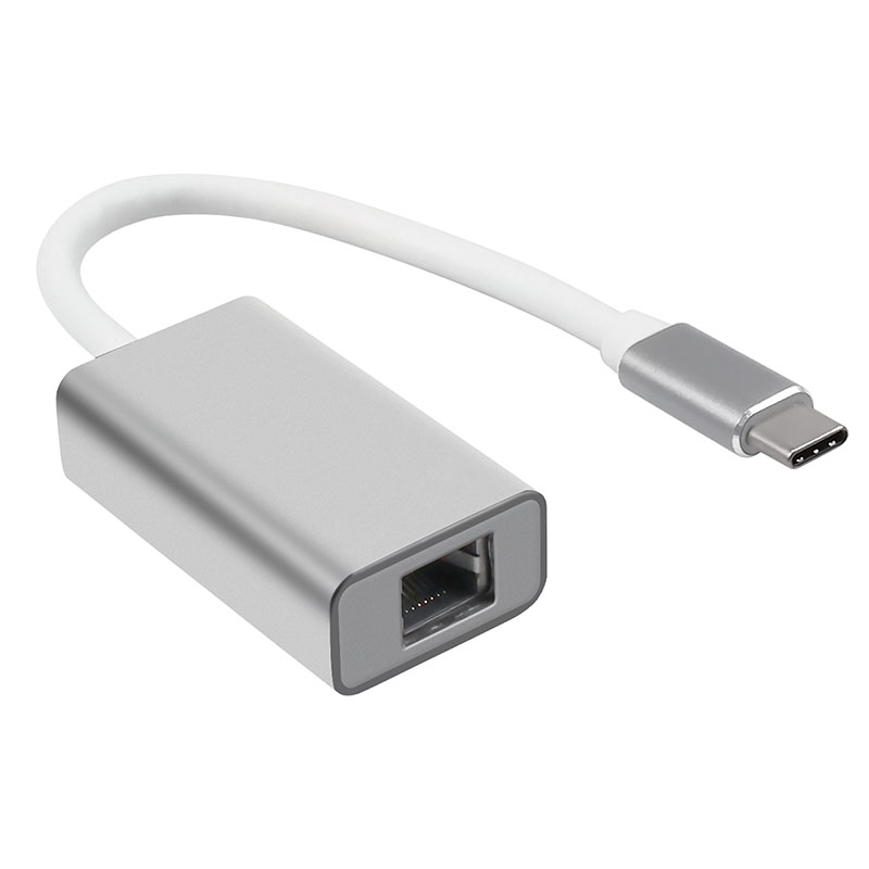 USB Type-C átalakító adapter, ezüst - RJ45 ethernet