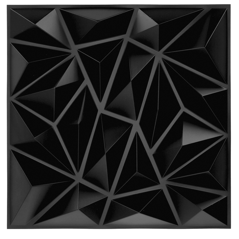 - Ink Black Diamond 3D műanyag falburkolat, 50x50 cm - fekete falpanel