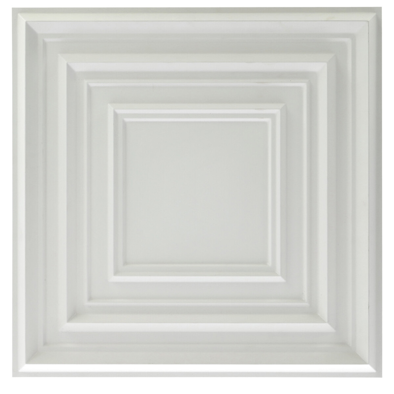 Fehér falpanel, 3D műanyag falburkolat, 50x50 cm - Wall Frame Fali kazetta