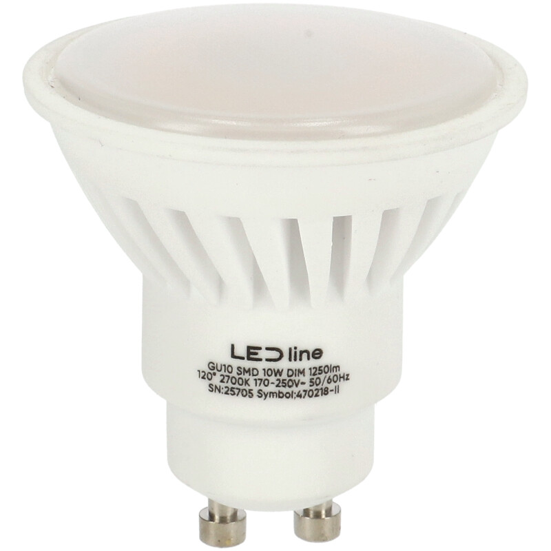 LED lámpa GU10 (10W/120°) meleg fehér, dimmelhető