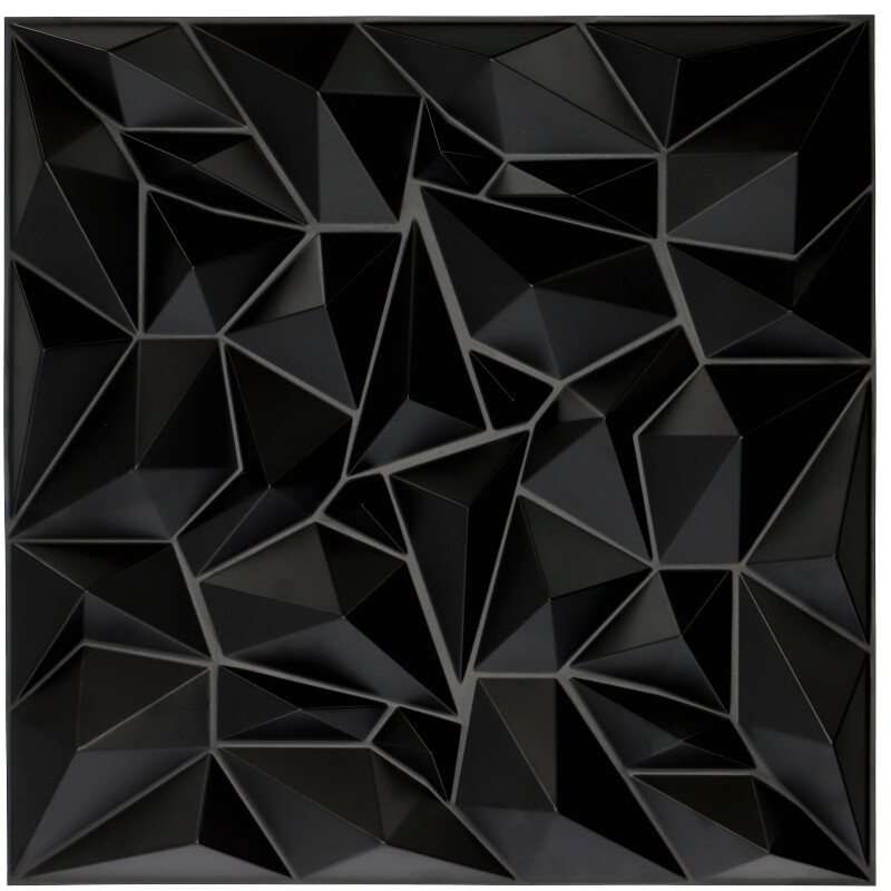 Fekete falpanel, 3D műanyag falburkolat, 50x50 cm - Ice Black Diamond