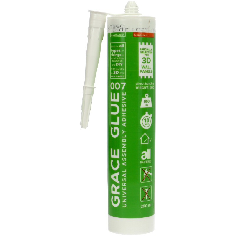 Grace Glue 007 univerzális szerelési ragasztó (290ml) 3D PVC falpanelekhez