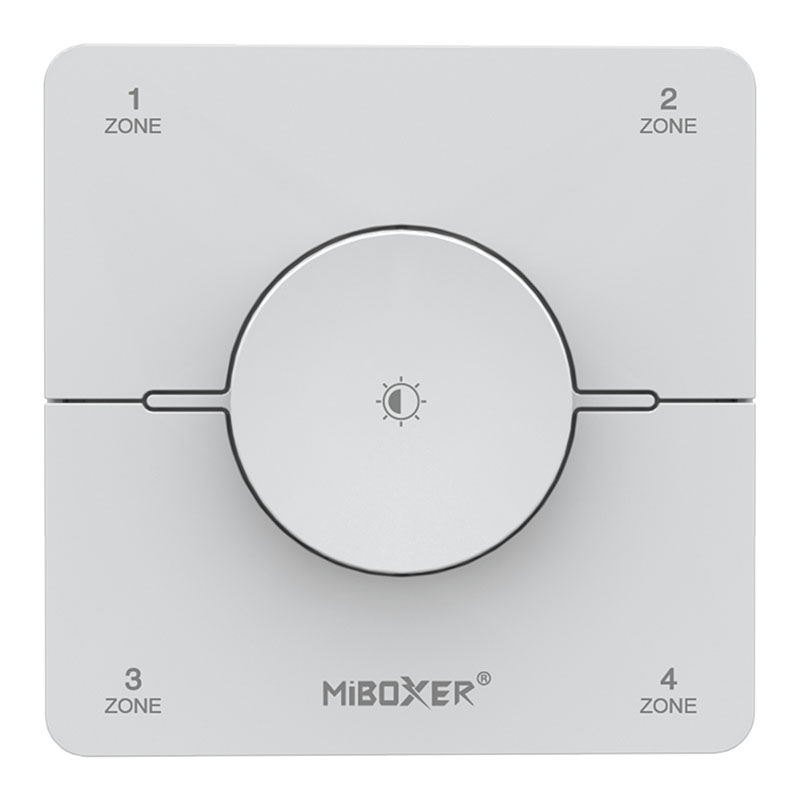 K0S-W, Dimmer, Fali LED szalag fényerő és színhőmérséklet szabályzó panel (CCT) 4 zónás: elemes - fehér