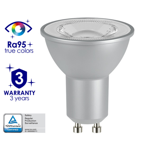 LED lámpa GU10 (7.5W/120°) természetes fehér (IQ LED - TÜV) CRI95, dimmelhető