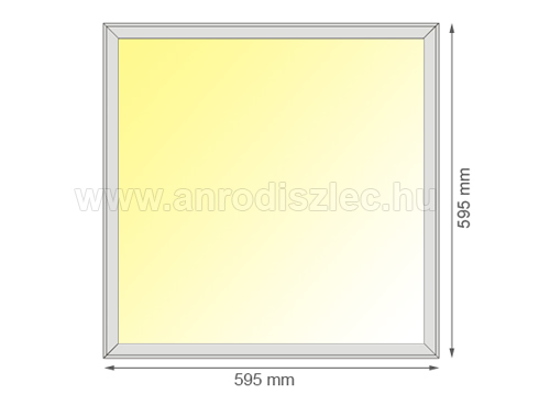 LED panel (600 x 600 mm) 36W - meleg fehér