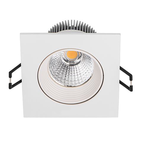 COB LED Spot lámpatest (négyzet, fehér, bill.) 8.5W meleg fényű