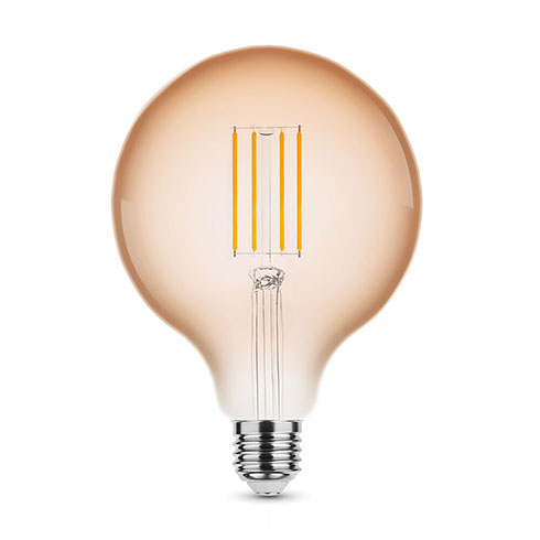 E27 LED izzó Vintage filament (4W/320°) G125 - extra meleg fehér