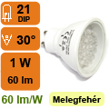 x.LED lámpa GU10 (DIPx21/1W/30°) meleg fehér