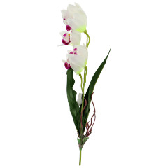 Művirág, selyemvirág - Orchidea (50x10 cm), lila-fehér