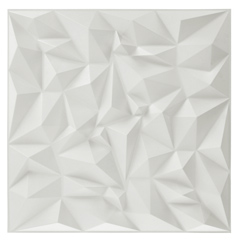 Fehér falpanel, 3D műanyag falburkolat, 50x50 cm - Ice White Diamond