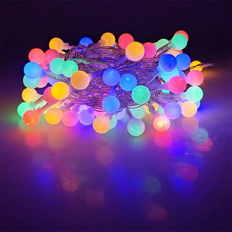 Mini gömb kültéri LED karácsonyi fényfüzér, (10m/100 LED) multicolor, 8 világítási mód