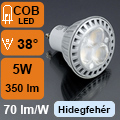 LED lámpa GU10 (5W/38°) hideg fehér