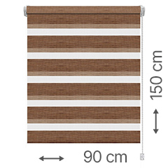 Mini zebra roló - sávroló oldalfeszítéssel (Z752 barna) ablakra: 90x150 cm