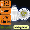 x.LED lámpa GU10 (PowerLED/3W/40°) meleg fehér -Ceramic