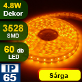 LED szalag kültéri (3528-60) - sárga, Dekor, 5 méter!