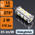 LED lámpa G4 (SMD5050x13/2W/270°) hideg fehér