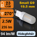 LED lámpa G9 (2.5W/270°) Small - hideg fehér LAC