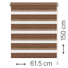 Mini zebra roló - sávroló oldalfeszítéssel (Z752 barna) ablakra: 61.5x150 cm