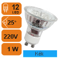 XX-LED lámpa GU10 spot (12 LED / GE) 1,5W kék