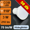 LED lámpa GU10 (3W/110°) hideg fehér (50 darab/cs.)