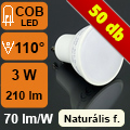 LED lámpa GU10 (3W/110°) természetes fehér (50 db/cs.)