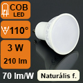 LED lámpa GU10 (3Watt/110°) természetes fehér