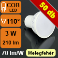 LED lámpa GU10 (3W/110°) meleg fehér (50 darab/cs.)