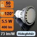 LED lámpa GU10 (COB3014x50 LED/5.5W/120°) tiszta fehér