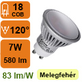 LED lámpa GU10 (7W/120°) meleg fehér KL Kifutó!