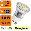 LED lámpa GU10 (1.8W/120°) meleg fehér MR11