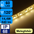 LED szalag vízálló (5050-60) IP68 - meleg fehér