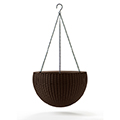 Hanging Planter - függeszthető műrattan virágkaspó - Whiskey barna (15 L)