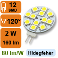 LED lámpa G4 (SMD5050x12/2W/120°) hideg fehér